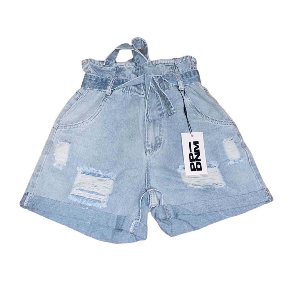 NWT princess Polly paper bag waist jean shorts